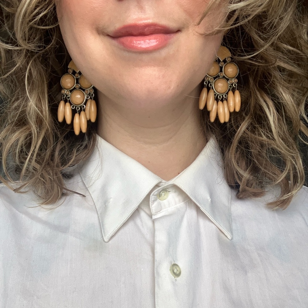 Chic Tan Dangle Earrings